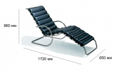 Шезлонг дизайнерский Proiezione MR сталь, кожа Фото 2