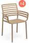 Комплект пластиковых кресел Nardi Doga Set 4 стеклопластик капучино Фото 1