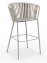 Кресло плетеное барное с подушкой Vermobil Daisy Rope нержавеющая сталь, роуп, ткань Фото 10