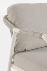 Комплект металлической лаунж мебели Garden Relax Miravet алюминий, роуп, ткань, натуральный камень белый, бежевый Фото 9