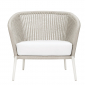 Кресло плетеное с подушками JANUS et Cie Knot алюминий, роуп, акрил окаменелость Фото 8
