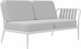 Диван двухместный с левым подлокотником Mowee Ribbons алюминий, ткань белый Фото 5