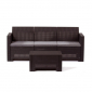 Диван пластиковый трехместный BiRattan Nebraska Sofa 3 полипропилен кофе Фото 1