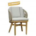 Кресло обеденное деревянное с подушками Tagliamento Mali эвкалипт, роуп, полиэстер натуральный Фото 3
