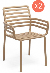 Комплект пластиковых кресел Nardi Doga Set 2 стеклопластик капучино Фото 1