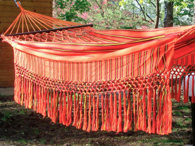 Гамак двухместный Besta Fiesta Kolombus хлопок оранжевый Фото 3