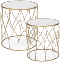 Комплект кофейных столиков Garden Relax Elenor сталь, стекло золотистый, прозрачный Фото 1