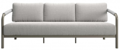Диван трехместный с подушками SNOC Lorvain Silver алюминий, роуп, олефин серебряный, светло-серый Фото 1