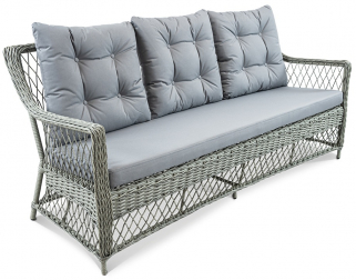 Диван трехместный плетеный с подушками-thumbs-Фото1