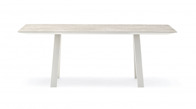 Стол керамический обеденный PEDRALI Arki-Table Outdoor сталь, алюминий, керамика бежевый, белый Фото 4