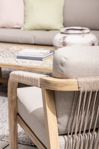 Комплект лаунж мебели Garden Relax Kalimera алюминий, роуп, олефин песочный Фото 11