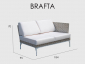 Модуль плетеный правый с подлокотником Skyline Design Brafta алюминий, искусственный ротанг, sunbrella белый, бежевый Фото 4