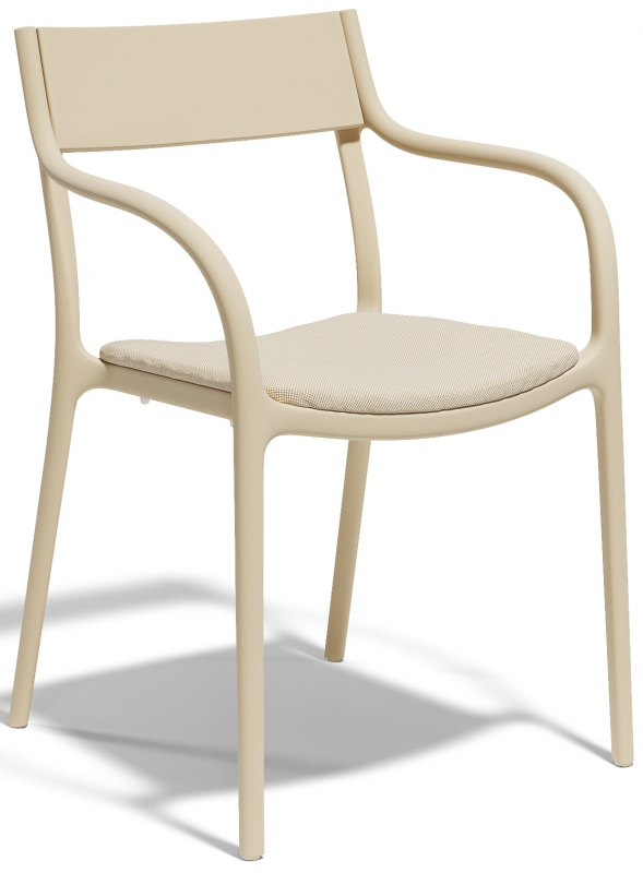 Кресло пластиковое с обивкой Madison Upholstered, кремовый