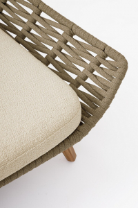 Лаунж-лежак плетеный с подушками Garden Relax Tamires тик, алюминий, роуп, олефин натуральный, букле, бежевый Фото 9