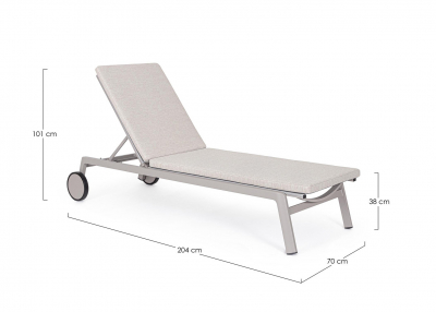 Шезлонг-лежак металлический Garden Relax Jalisco алюминий, текстилен, акрил лунный Фото 2
