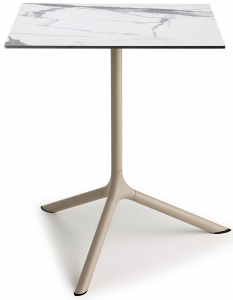 Стол ламинированный обеденный складной Scab Design Tripe Maxi Folding сталь, компакт-ламинат HPL тортора, белый мрамор Каррара Фото 5