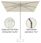 Зонт пляжный профессиональный 2х2 м THEUMBRELA SEMSIYE EVI Kiwi Clips алюминий, полиэстер бежевый Фото 1