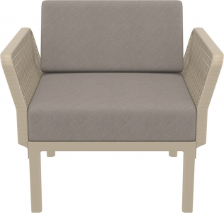 Кресло пластиковое с подушками Siesta Contract Portofino Lounge стеклопластик, полипропилен, полиэстер бежевый, светло-коричневый Фото 8