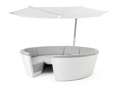 Зонт дизайнерский с подсветкой Ø3.3 м Extremis Kosmos Round + LED Light сталь, полиэстер белый Фото 28