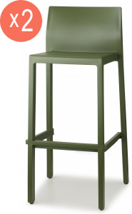 Комплект пластиковых барных стульев Scab Design Kate Set 2 технополимер зеленый Фото 1