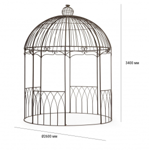 Беседка круглая металлическая Garden Relax Brumal сталь коричневый Фото 2
