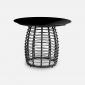 Стол плетеный обеденный ReeHouse Lotus алюминий, искусственный ротанг, стекло черный металлик, графит Фото 6