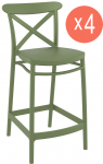 Комплект пластиковых полубарных стульев Cross Bar 65 Set 4