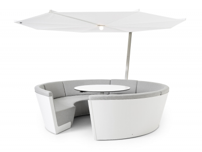 Зонт дизайнерский с подсветкой Ø3.3 м Extremis Kosmos Round + LED Light сталь, полиэстер белый Фото 29