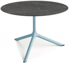 Столик ламинированный кофейный Scab Design Tripe Maxi сталь, компакт-ламинат HPL голубой, черный мрамор Сахара Фото 1