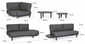 Комплект металлической лаунж мебели Garden Relax Hercules алюминий, ткань антрацит Фото 2