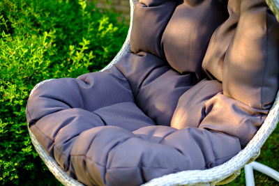 Кресло плетеное подвесное JOYGARDEN Cand Vanilla алюминий, искусственный ротанг ваниль Фото 5