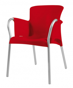 Кресло пластиковое Resol Oh armchair алюминий, полипропилен красный Фото 1