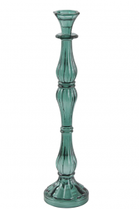 Подсвечник хрустальный извилистый EDG Candle Holder стекло сине-зеленый Фото 1