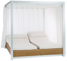 Шатер металлический с лежаками и шторами POINT Sunset Double Sunbed алюминий, искусственный ротанг, акрил соломенный Фото 1