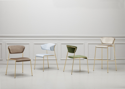 Кресло с обивкой Scab Design Lisa сталь, дерево, вельвет антрацит, красный Фото 8