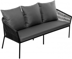 Диван трехместный плетеный с подушками-thumbs-Фото1