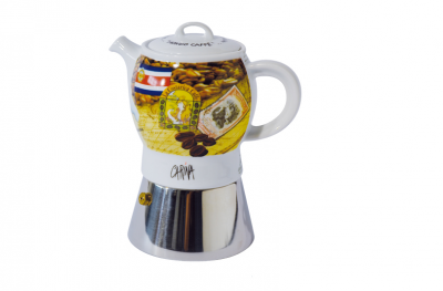 Кофеварка гейзерная Ancap Espressina Classic фарфор деколь Mondo Caffe Фото 1