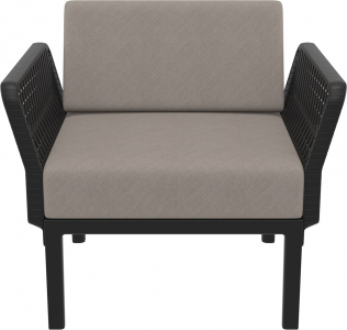 Кресло пластиковое с подушками Siesta Contract Portofino Lounge стеклопластик, полипропилен, полиэстер черный, светло-коричневый Фото 9