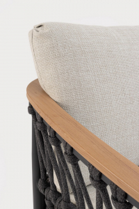 Кресло лаунж плетеное с подушками Garden Relax Fenix алюминий, роуп, олефин антрацит Фото 8