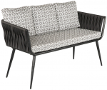 Диван металлический плетеный с подушками Caris Taken алюминий, роуп, ткань Фото 3
