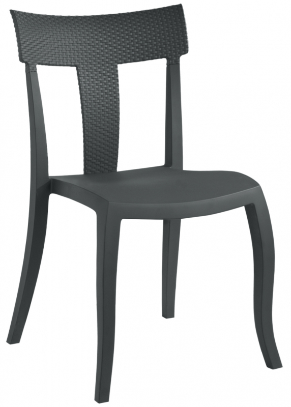 Стул пластиковый Toro-S Rattan, антрацит