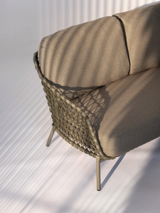 Диван двухместный плетеный с подушками Garden Relax Ivissa сталь, роуп, олефин зеленый Фото 8