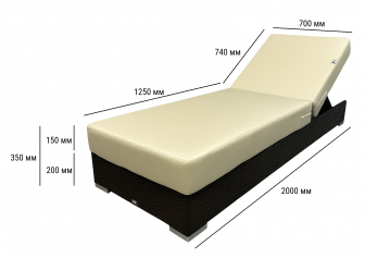 Шезлонг-лежак плетеный с матрасом-thumbs-Фото3