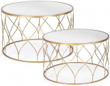 Комплект кофейных столиков Garden Relax Elenor сталь, стекло золотистый, прозрачный Фото 1