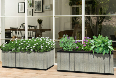 Кашпо-грядка пластиковое Keter Sequoia Duotech  Large полипропилен коричневато-серы Фото 5