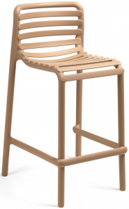 Стул пластиковый полубарный Nardi Doga Stool Mini стеклопластик капучино Фото 1