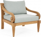 Кресло деревянное с подушками Garden Relax Karuba тик, олефин натуральный, светло-зеленый Фото 1