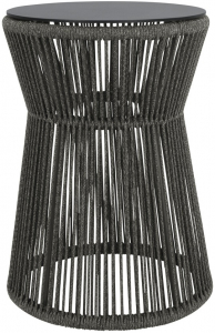 Столик плетеный кофейный JANUS et Cie Knot алюминий, роуп сланцевый Фото 1