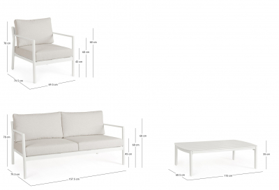 Комплект лаунж мебели Garden Relax Sirius алюминий, полиэстер белый Фото 2