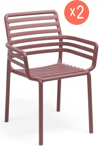 Комплект пластиковых кресел Nardi Doga Set 2 стеклопластик марсала Фото 1